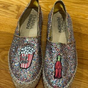 Chiara Ferragni Multicolor Glitter Espadrilles